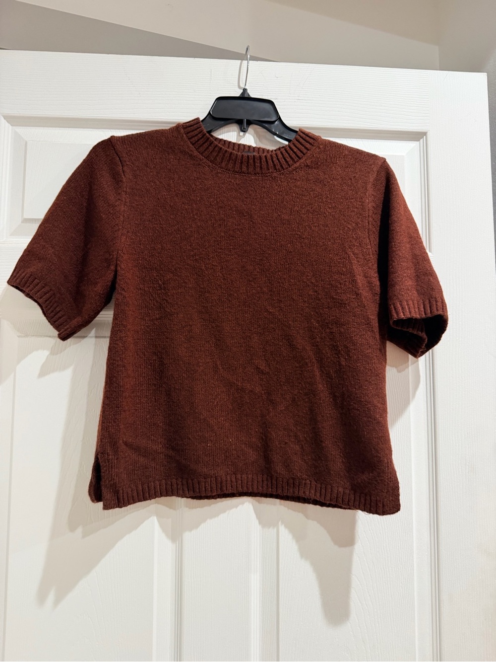Maroon Short-Sleeve Knit Top - Women